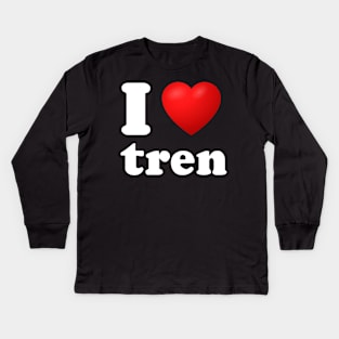 Funny Workout Quote I Heart Tren Bodybuilder Training Kids Long Sleeve T-Shirt